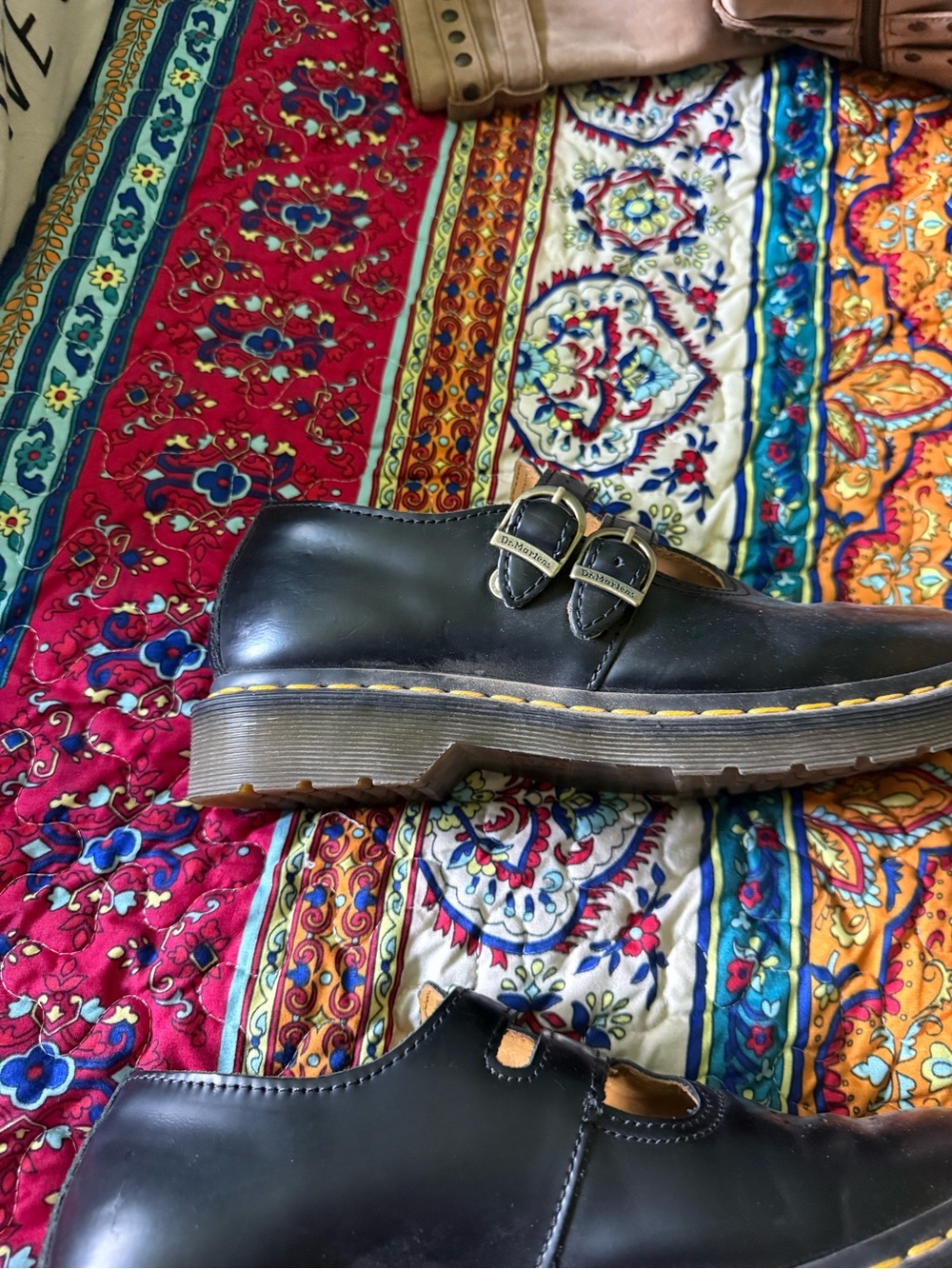 Dr. Martens Ladies Black Leather Double-Strap Mary Janes - Picture 5 of 6